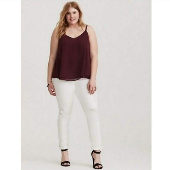 Torrid White Denim Distressed Boyfriend Jeans Size 22 - Picture 1 of 8
